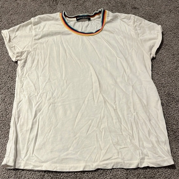 Brandy Melville Tops - Brandy Melville rainbow collar T-shirt